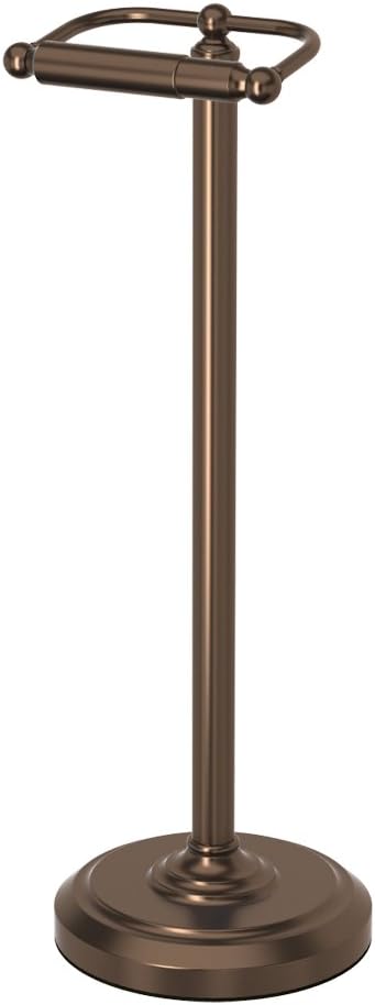 Gatco 1436MX, Freestanding Toilet Paper Holder, 22” H, Matte Black/Floor Standing Weighted Base Toilet Paper Holder Stand