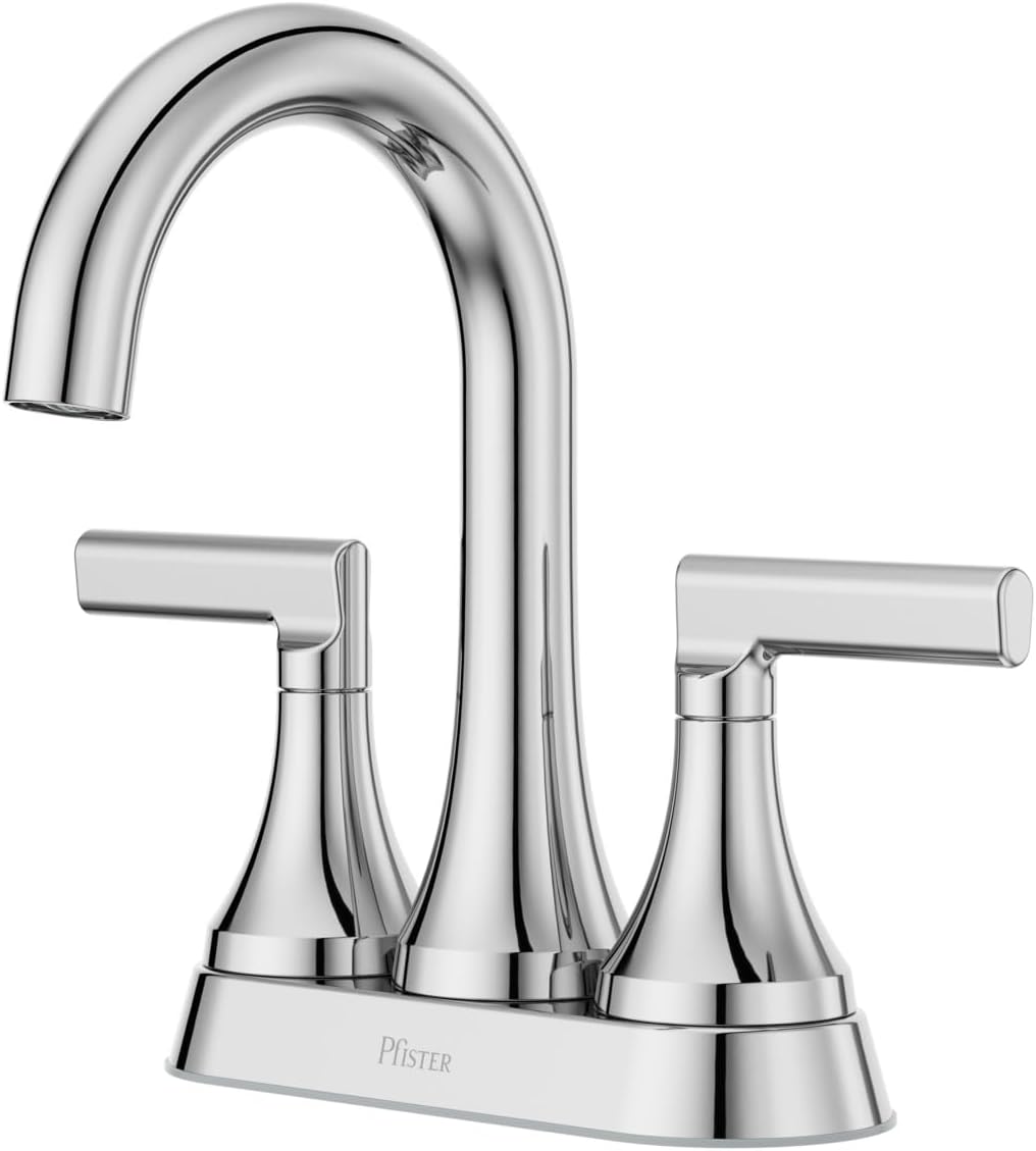 Pfister Vedra Bathroom Sink Faucet, 4-Inch Centerset, 2-Handle, 3-Hole, NSF Certified, Spot Defense Brushed Nickel Finish, LF048VEDGS