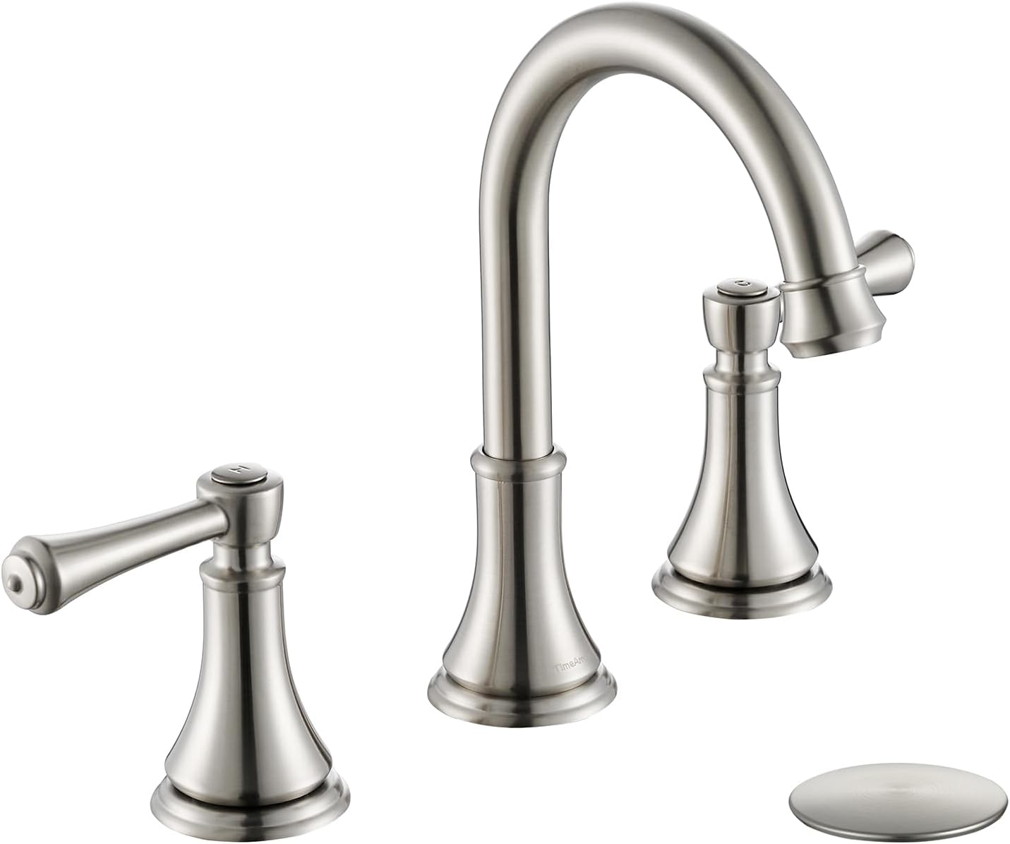 Oil Rubbed Bronze 8 inch Widespread Bathroom Sink Faucet 3 Holes with Pop-Up Drain, 2 Handle Modern Bathroom/Vanity/Lavatory Faucet with Brass 360° Swivel Spout, TAF830Y-ORB