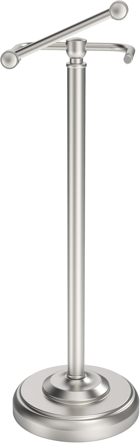 Toilet Paper Holder Stand, Polished Chrome Toilet Paper Holder Free Standing, Post Pivoting Design & Stable Weighted Base SUS304 Stainless Steel for Bathroom(Mega Roll)