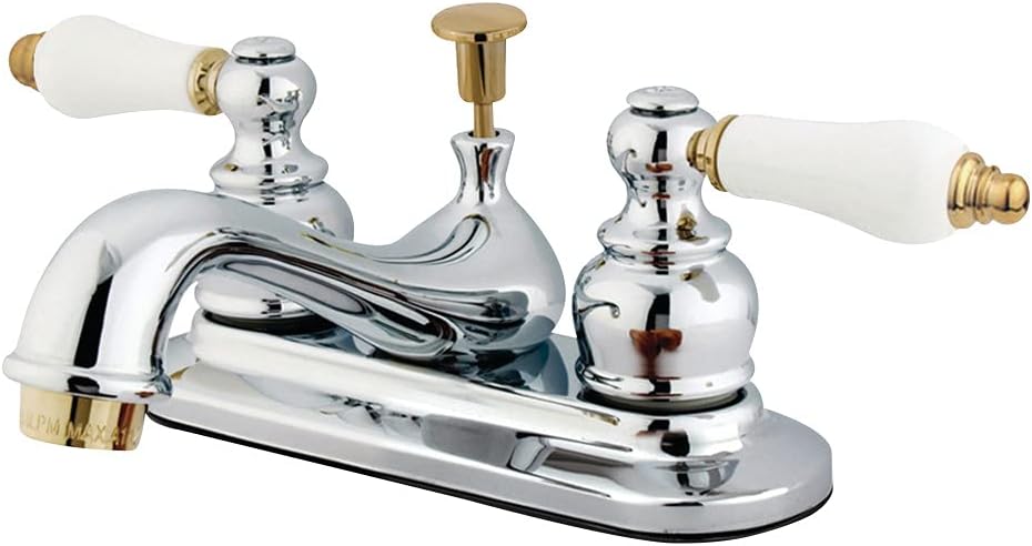 Kingston Brass KB601B 4-Inch Centerset Lavatory Faucet, 2.88" x 4.05" x 6.88", Polished Chrome