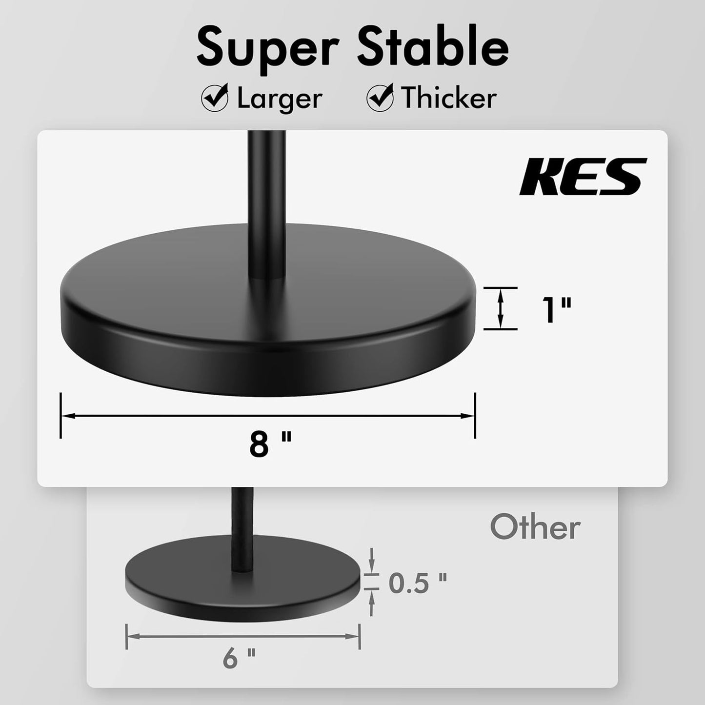 KES Bathroom Toilet Paper Holder Stand Modern Tissue Roll Holder SUS304 Stainless Steel Rustproof Freestanding 20.2" H, Matte Black BPH283S1-BK