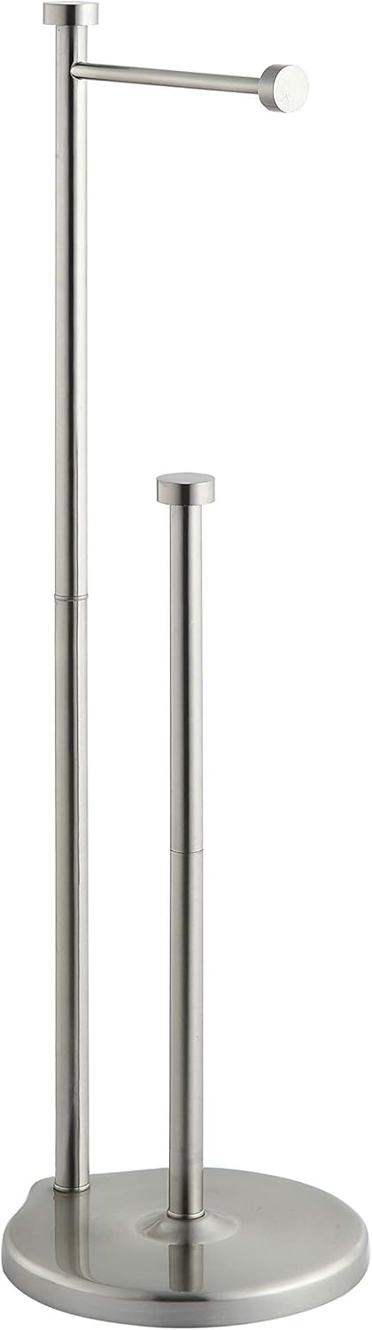SunnyPoint Free Standing Bathroom Toilet Paper Holder Stand with Reserve, Reserve Area has Enough Space for Jumbo Roll