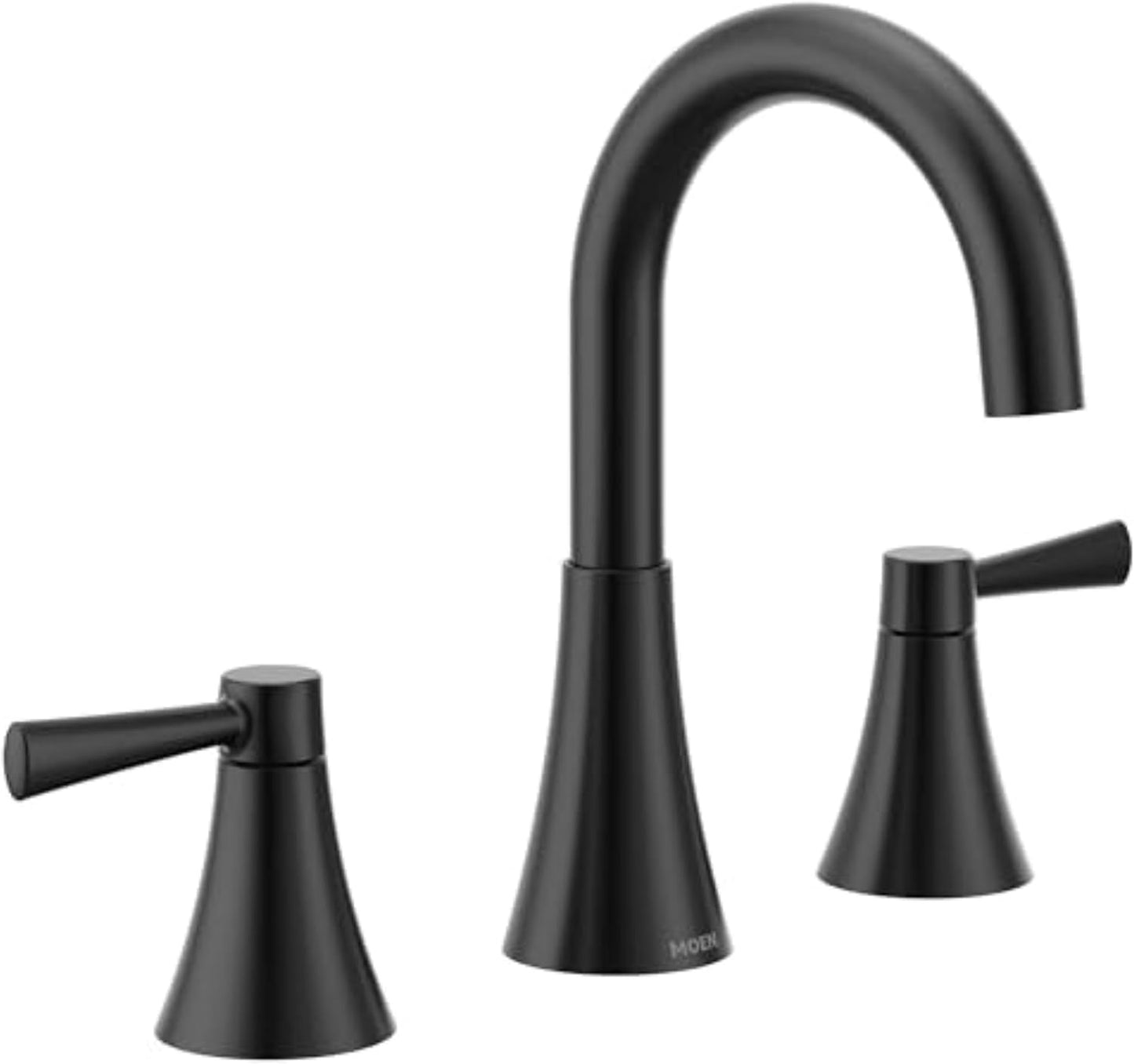 Moen Ronan Spot Resist Brushed Nickel Two-Handle 4" Centerset Modern Bathroom Faucet with Push-Down Drain, 84022SRN