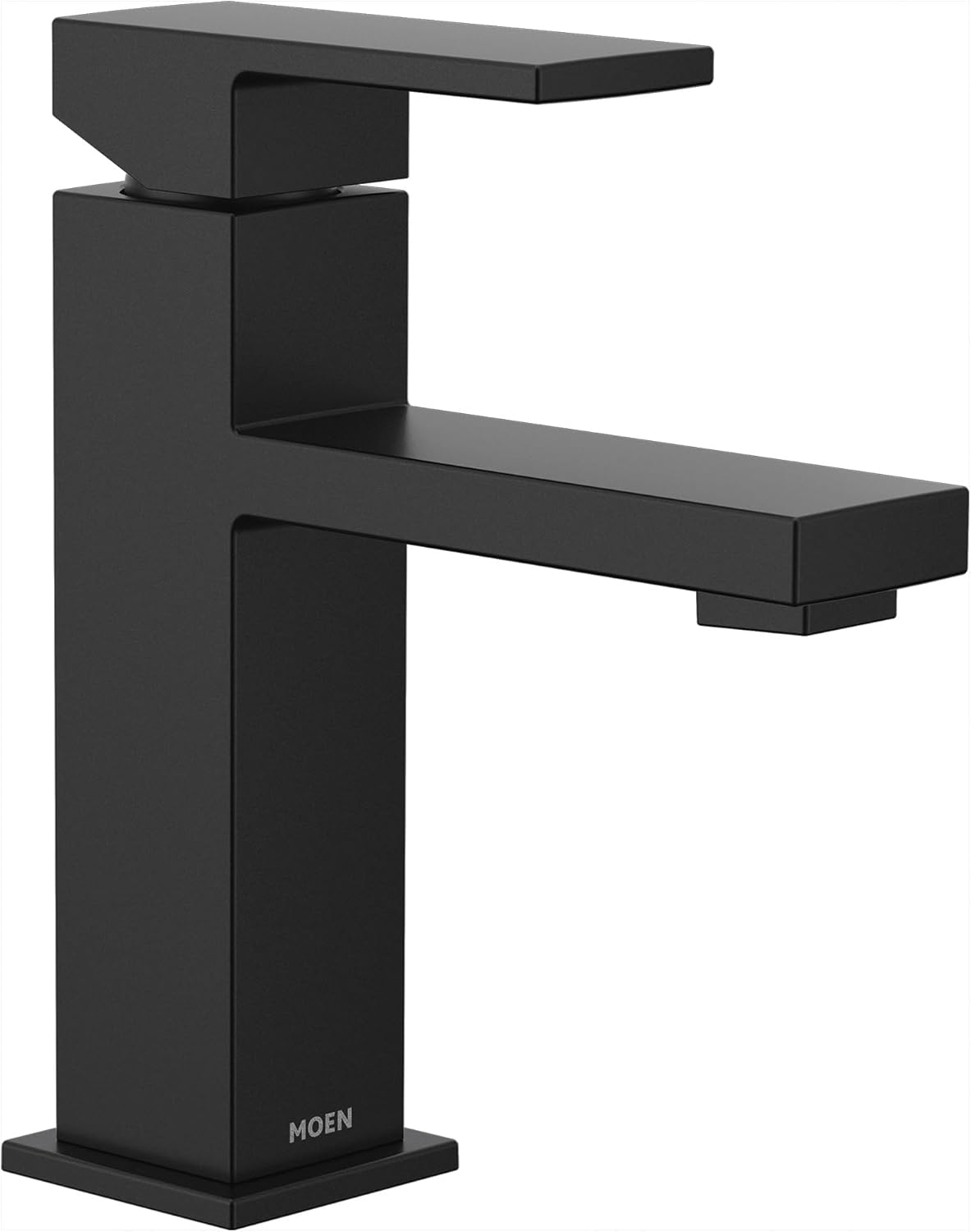 Moen Revyl Spot Resist Nickel One-Handle Single Hole Modern Bathroom Sink Faucet with Optional Deckplate and Spring Loaded Drain Assembly, 84771SRN