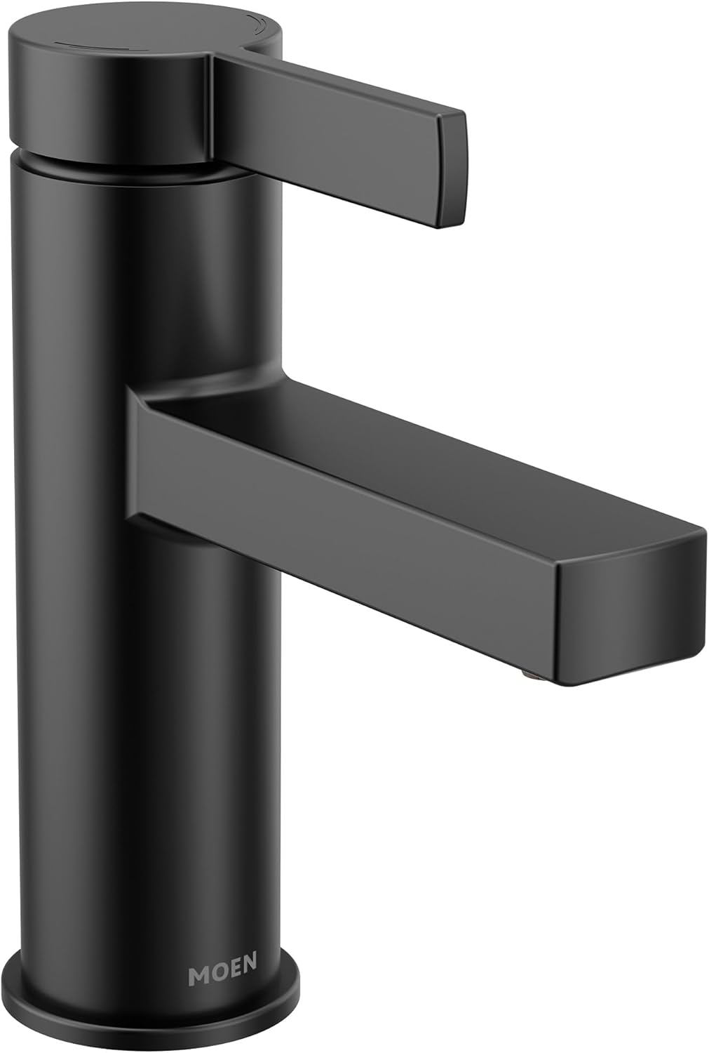 Moen Beric Chrome Modern One-Handle Single Hole Bathroom Faucet with Drain Assembly and Optional Deckplate for your Bath Sink, 84774