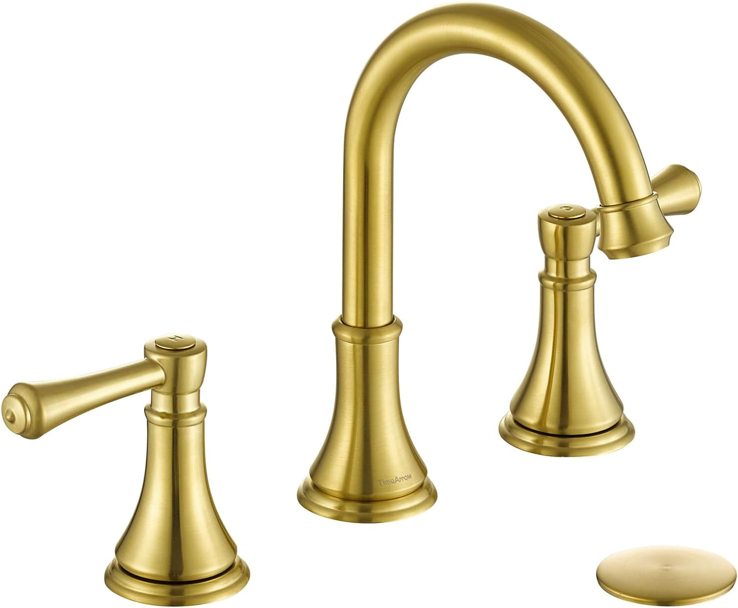 Oil Rubbed Bronze 8 inch Widespread Bathroom Sink Faucet 3 Holes with Pop-Up Drain, 2 Handle Modern Bathroom/Vanity/Lavatory Faucet with Brass 360° Swivel Spout, TAF830Y-ORB
