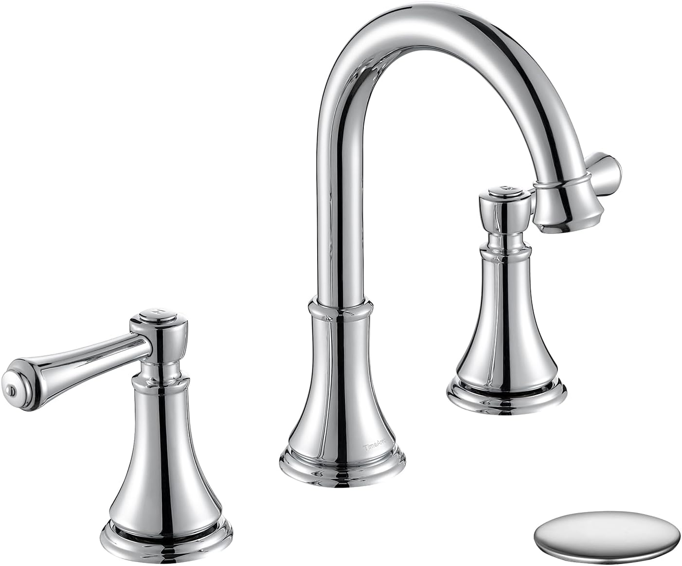 Oil Rubbed Bronze 8 inch Widespread Bathroom Sink Faucet 3 Holes with Pop-Up Drain, 2 Handle Modern Bathroom/Vanity/Lavatory Faucet with Brass 360° Swivel Spout, TAF830Y-ORB
