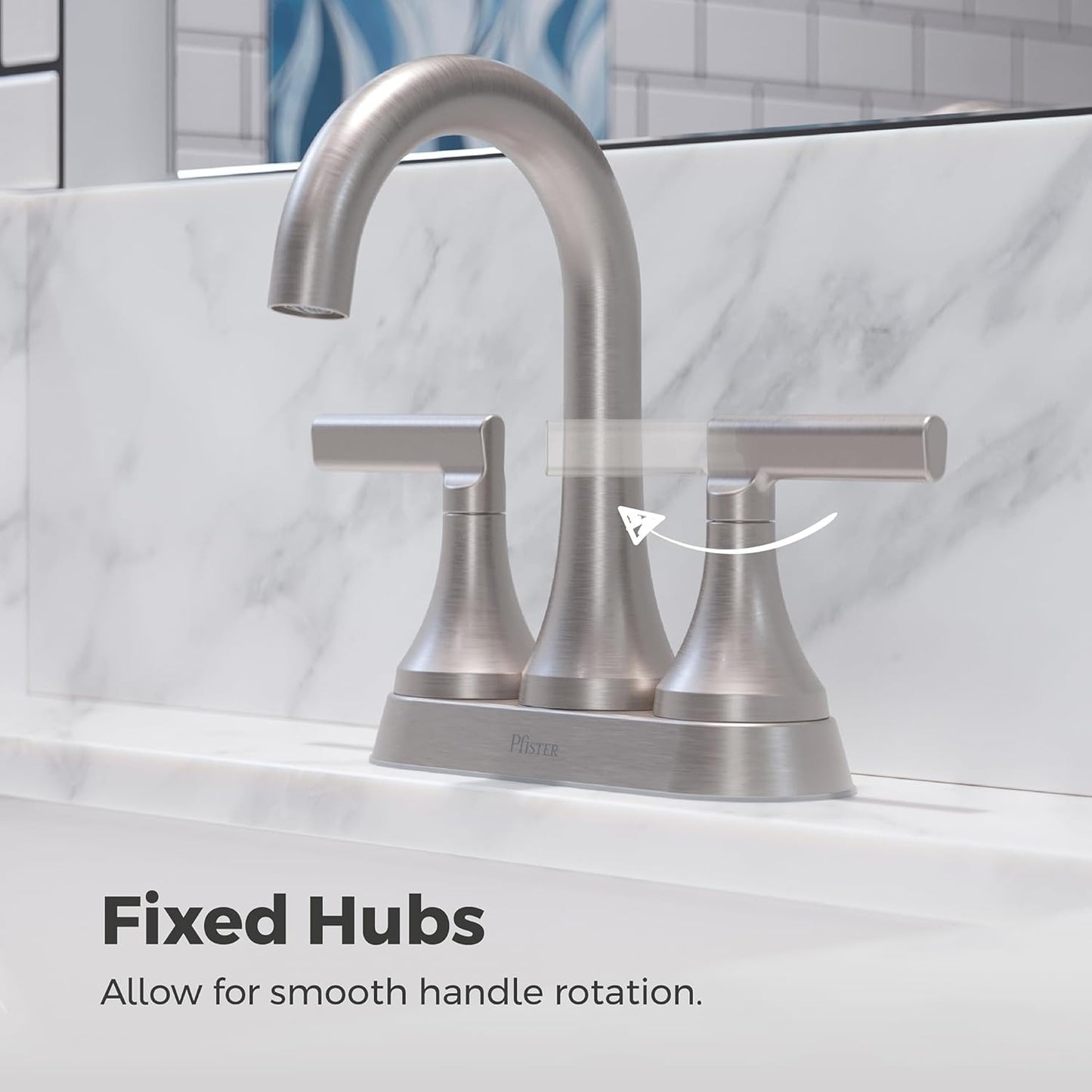 Pfister Vedra Bathroom Sink Faucet, 4-Inch Centerset, 2-Handle, 3-Hole, NSF Certified, Spot Defense Brushed Nickel Finish, LF048VEDGS
