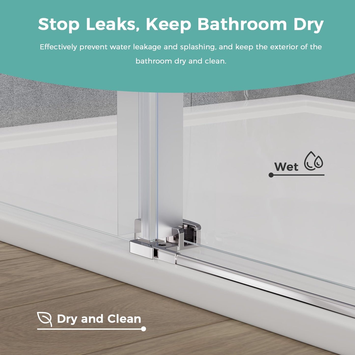 Frameless Tub Shower Door 56-59" W x 59" H, 5/16"(8mm) SGCC Clear Tempered Glass Bathtub Glass Door with Explosion-Proof Film, Tub Doors Can Be Installed Left Or Right, Stainless Steel, Silver