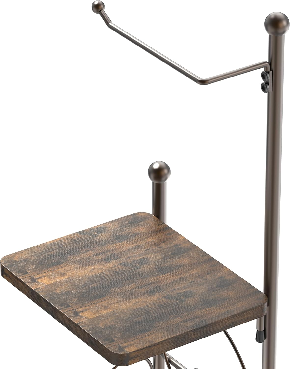 Simple Houseware English Style Bathroom Toilet Tissue Roll Holder Stand with Shelf, Bronze