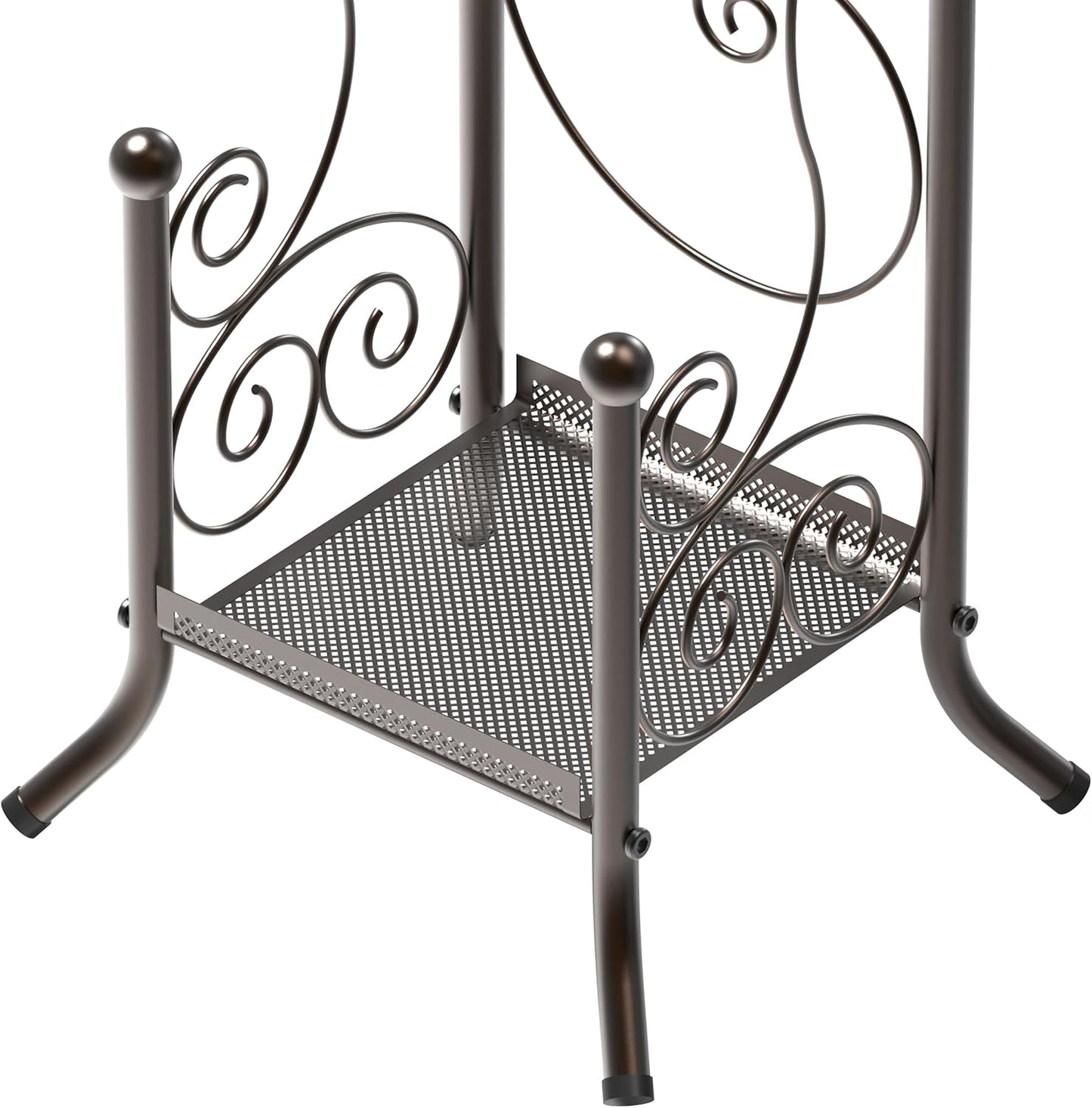Simple Houseware English Style Bathroom Toilet Tissue Roll Holder Stand with Shelf, Bronze