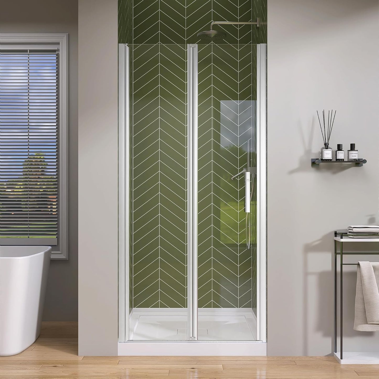 GETPRO Shower Door for Tub 56-60 in. W x 62 in. H Semi-Frameless Tub Door for Shower, Double Sliding Bypass Bath Tub Shower Glass Doors with 5/16 inch Tempered Glass Matte Black