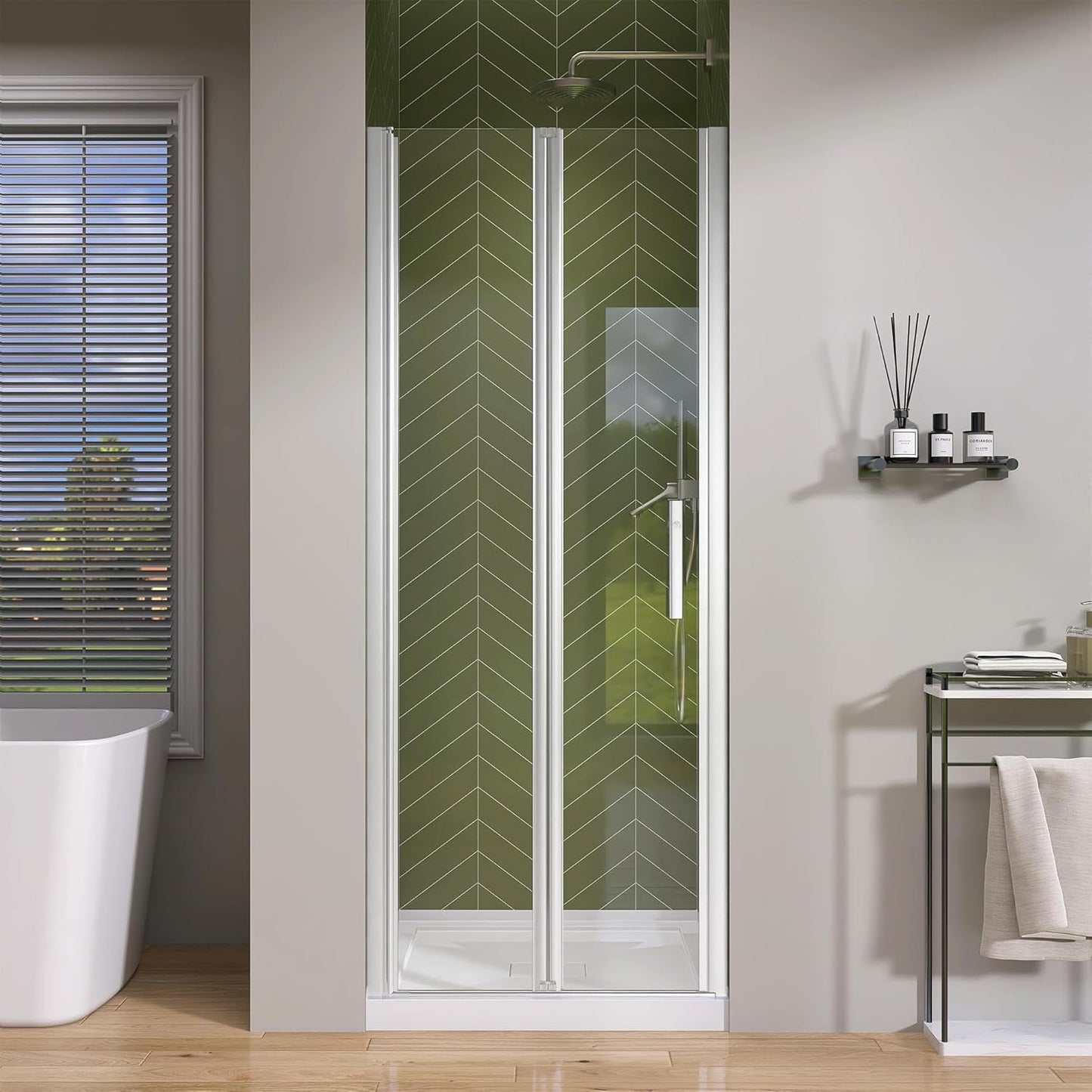 GETPRO Shower Door for Tub 56-60 in. W x 62 in. H Semi-Frameless Tub Door for Shower, Double Sliding Bypass Bath Tub Shower Glass Doors with 5/16 inch Tempered Glass Matte Black