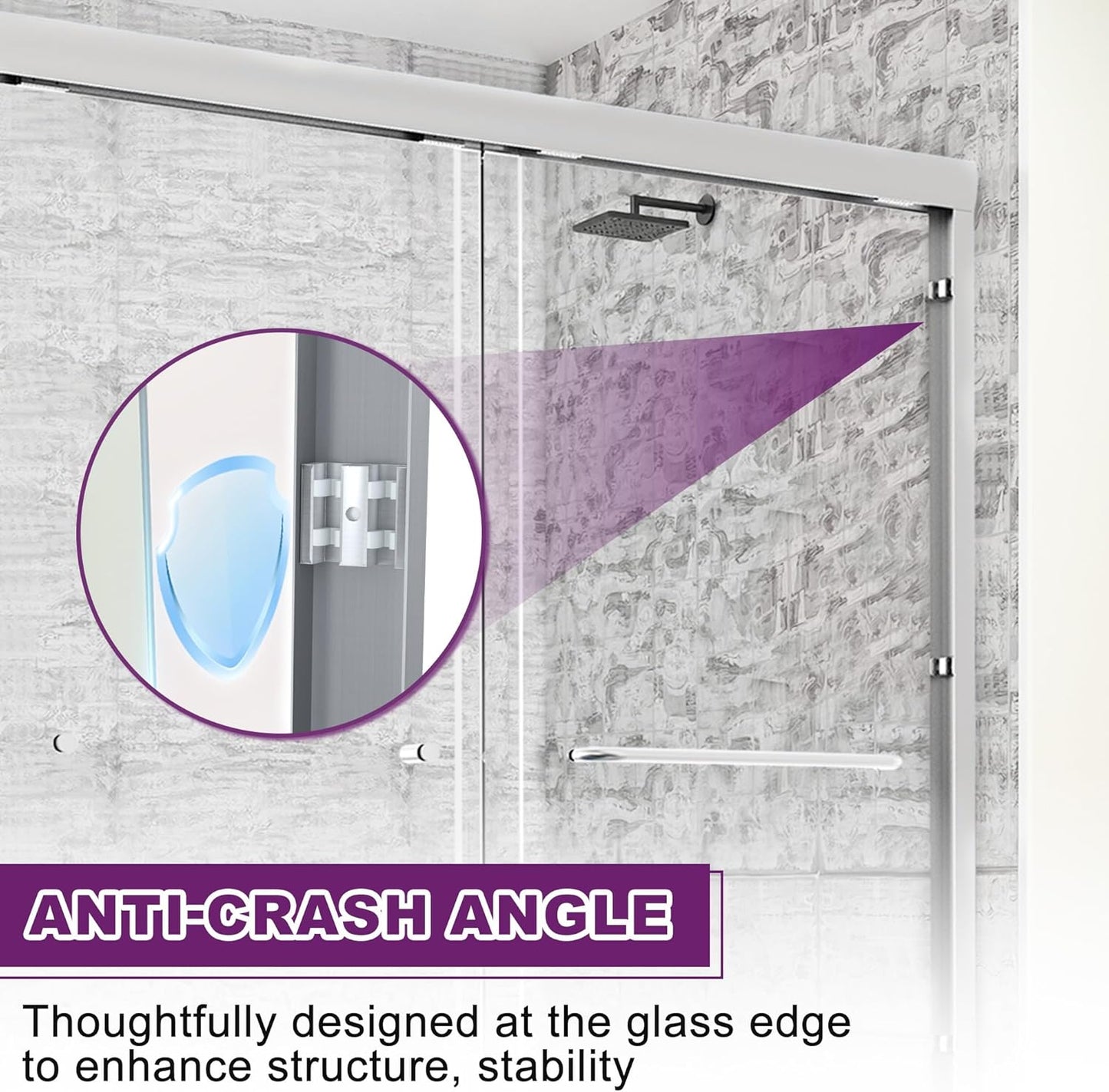 Bathtub Shower Door Double Sliding 56-60" W x 58" H, Semi-Frameless Glass Shower Door Bypass, Bathtub Sliding Glass Door with 1/4" (6mm) SGCC Certified Tempered Glass, Brushed Nickel