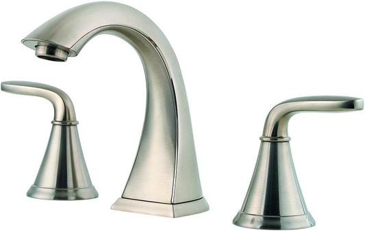 Pfister Pasadena Bathroom Sink Faucet, 8-Inch Widespread, 2-Handle, 3-Hole, Brushed Nickel Finish, LF049PDKK