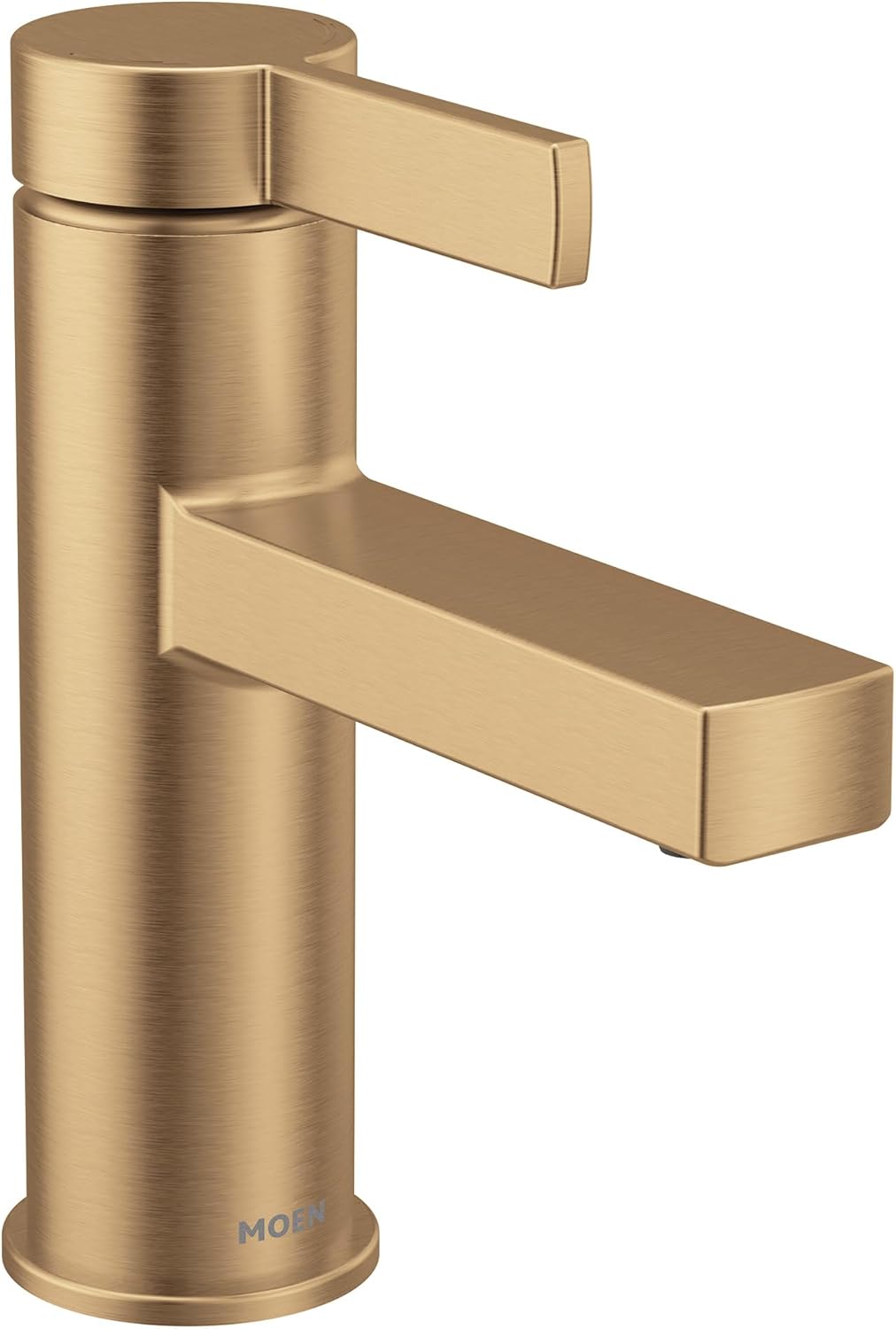 Moen Beric Chrome Modern One-Handle Single Hole Bathroom Faucet with Drain Assembly and Optional Deckplate for your Bath Sink, 84774