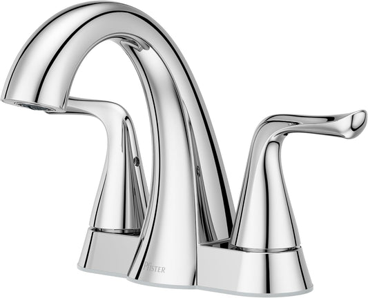 Pfister Willa Bathroom Sink Faucet, 4-Inch Centerset, 2-Handle, 3-Hole, NSF Certified, Polished Chrome Finish, LF048MALCC